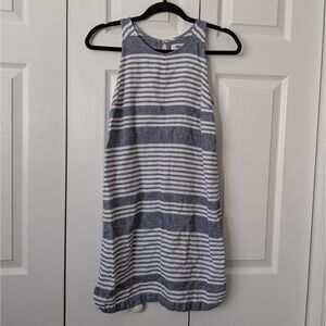 Old Navy Striped Chambray Linen Blend Summer Shift Dress XS